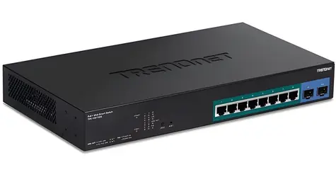 TRENDnet Web Smart switch 10-port PoE+ / Switch / 8x Gigabit PoE+ / 2x SFP / 130 W / Managed L2+