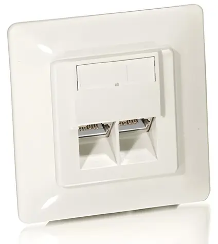 Equip Zásuvka pod omítku 2x RJ45 Cat5e bílá / Zásuvka / 45° / stíněná / LSA-IDC