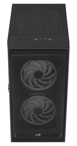 AeroCool Graphite V3 černá / PC skříň / Midi Tower / ATX / mATX / Mini-ITX / 2x USB 3.0 / 3x 140 mm ARGB / bez zdroje