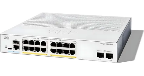 Cisco Catalyst C1300-16P-2G / Switch / 16x GbE RJ-45 PoE+ / 2x SFP / 120 W PoE / Managed L3