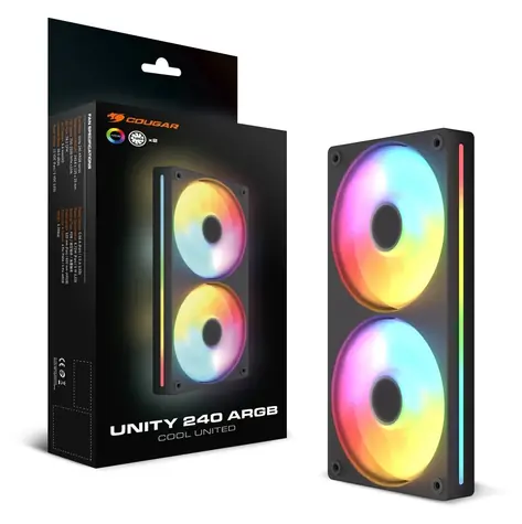 COUGAR Unity240-FB černá / Ventilátor / 120 mm / 2 ks / ARGB / PWM / 49 CFM / 1600 RPM