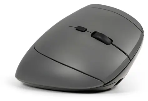 BakkerElkhuizen MidWay šedá, pravá / Vertikální myš / Bluetooth 5.2 / bezdrátová / 7 tlačítek / 2400 DPI
