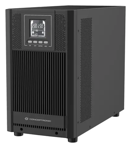 Conceptronic UPS Online Tower 3000VA/2700W černá / Záložní zdroj / Online / 4x Schuko / USB, RS-232