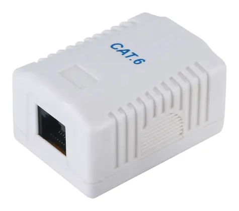 Equip Datová zásuvka Cat6 bílá / Datová zásuvka / RJ-45 / UTP / 1 port / Na omítku