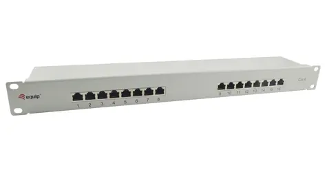 Equip Patchpanel 16xRJ45 Cat6 šedá (326317) / Patch panel / FTP / 1U / 250 MHz