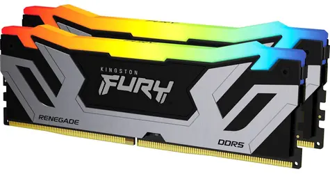 Kingston FURY Renegade RGB černá-stříbrná / Operační paměť / DDR5 / 48GB (2x24GB) / 8400 MHz / CL40 / CUDIMM / XMP