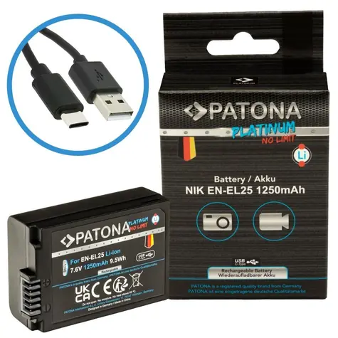 PATONA EN-EL25 1250mAh / Baterie / Li-Ion / Platinum / USB-C nabíjení