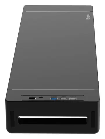 Equip 650883 černá / Stojan na monitor / USB hub 4x USB-A + USB-C / nosnost 25 kg / zásuvka