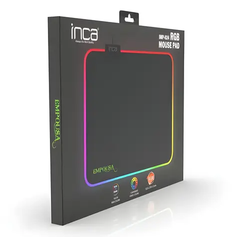 INCA IMP-024 Speed černá / Herní podložka pod myš / RGB LED / 320 x 270 x 3 mm