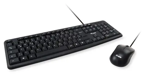 Equip Klávesnice a myš DE černá / Klávesnice a myš / Kabelové / QWERTZ / 105 kláves / 1,35 m