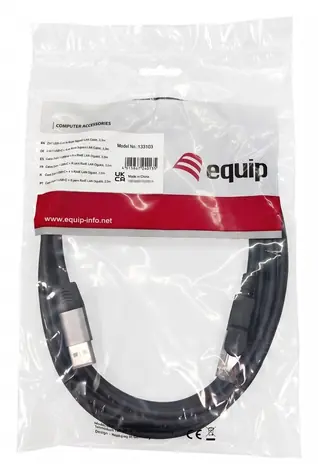 Equip adaptér USB-C/A - RJ-45 černý 2 m / Adaptér / Gigabit Ethernet / Plug & Play
