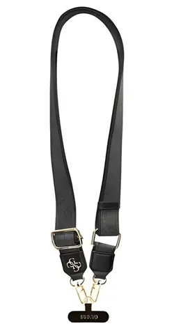 Guess Crossbody popruh PU 4G Metal Logo černá / Popruh na tašku / Crossbody / PU kůže