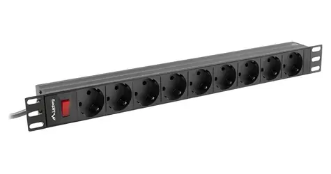 Lanberg PDU černá (PDU-09F-0300-BK) / Zásuvková lišta do racku / 19