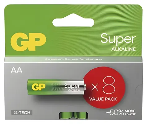 GP Super AA (LR6) / Baterie / Alkalická / 1,5 V / 8 ks