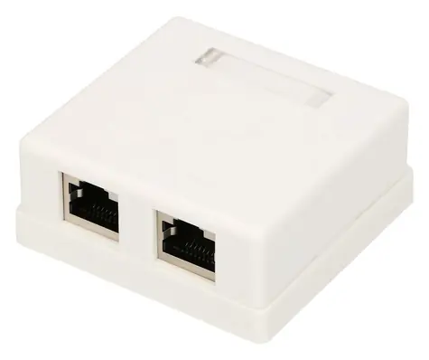 Extralink Nástěnná zásuvka 2x RJ45 CAT5E STP / Zásuvka / na zeď / CAT5E / STP