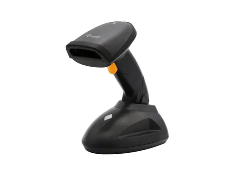 Equip 2D snímač čárových kódů černá / Snímač čárových kódů / 433MHz / 1D/2D / dlouhý dosah / IP54 / stojánek
