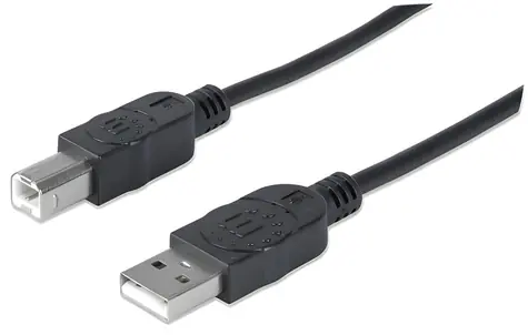 Manhattan USB 2.0 A-B černá / Propojovací kabel / 1,8 m / 480 Mbit/s