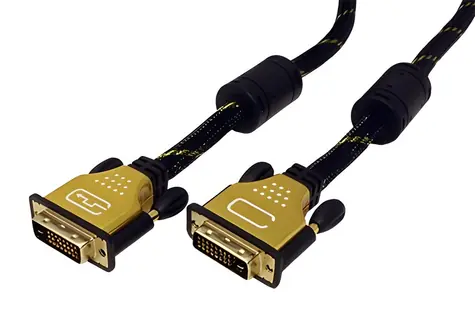 Roline GOLD DVI-D dual link kabel / Kabel / DVI-D (M) - DVI-D (M) / pozlacené konektory / ferity / 5 m