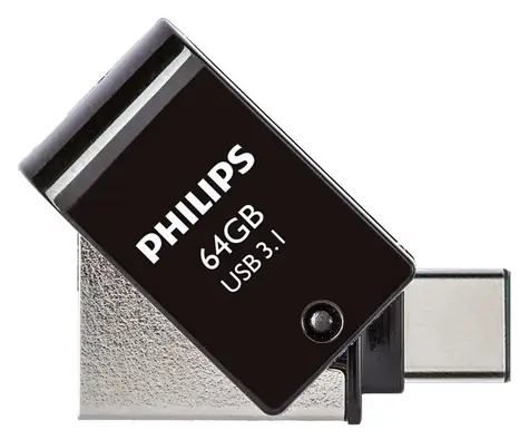 Philips USB Flash Disk 64 GB černý / Flash disk / čtení 180 MB/s / zápis 20 MB/s