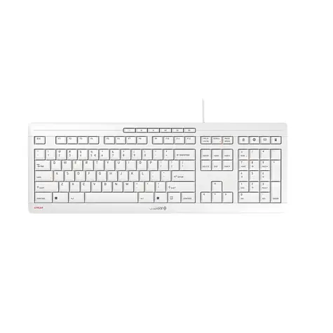Cherry STREAM bílá / Klávesnice / Drátová / USB / US layout / 104 kláves