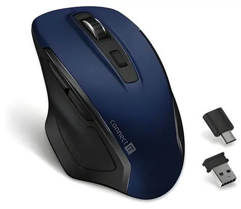 CONNECT IT Dual SmartSwitch modrá / Bezdrátová optická myš / USB-A&C přijímač / 1x AA