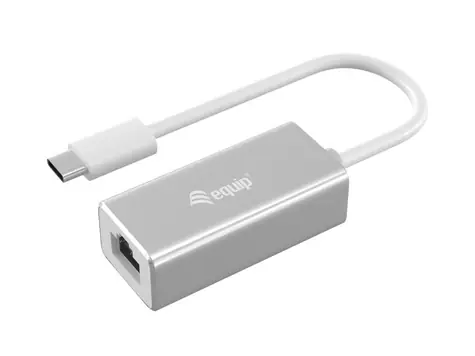 Equip stříbrná / Adaptér / USB-C - RJ45 / Gigabit Ethernet / 0,15 m