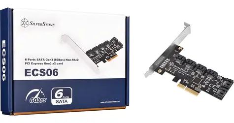 SilverStone SST-ECS06 / Řadič SATA / PCIe 3.0 x2 / 6x SATA 6Gb/s / ASMedia ASM1166