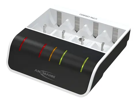 Ansmann Comfort Multi bílá/černá / Nabíječka / USB / 4 baterie / LED displej