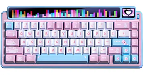 Leobog AMG65 modrá / Herní klávesnice / mechanická / Light Feather Switch / 65% / RGB / bezdrátová i drátová