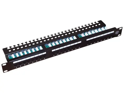 Alantec PK013 černá / Patch panel / 24 portů / Cat5e / U/UTP / 1U