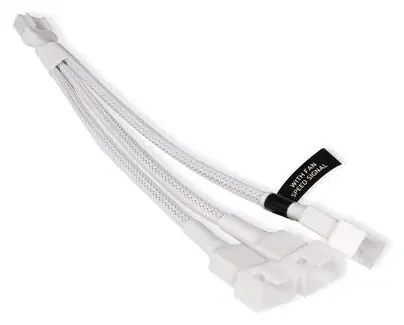 Alphacool Y-Splitter PWM bílá / Rozbočovací kabel / 4-pin na 3x 4-pin PWM / 15 cm