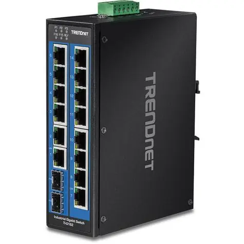 TRENDnet Průmyslový switch 16 portů Gigabit / Switch / 14x Gigabit RJ-45 / 2x SFP / IP30 / DIN lišta