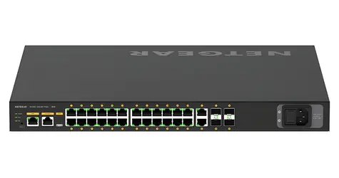 NETGEAR M4250-26G4XF-PoE+ / Switch / L3 řízený / 24x Gigabit PoE+ / 2x Gigabit / 4x 1G/10G SFP+
