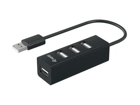 Equip USB Hub 4x USB-A černá / USB hub / 4 porty / USB 2.0 / 480 Mbit/s