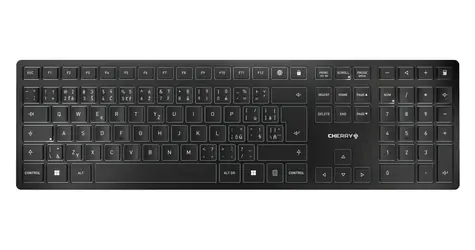 Cherry KW 9100 SLIM černá / Klávesnice / CZ+SK layout / 108 kláves / USB-C