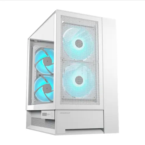COUGAR OmnyX bílá / PC skříň / Midi Tower / Mesh / ARGB / ATX / micro-ATX / mini-ITX