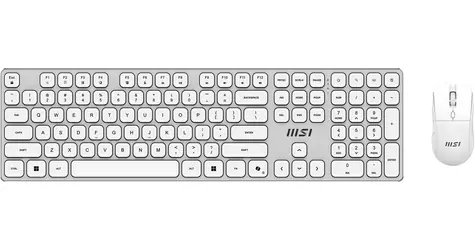 MSI FORGE K210 bílá / Bezdrátová sada klávesnice a myši / dobíjecí / USB / US layout
