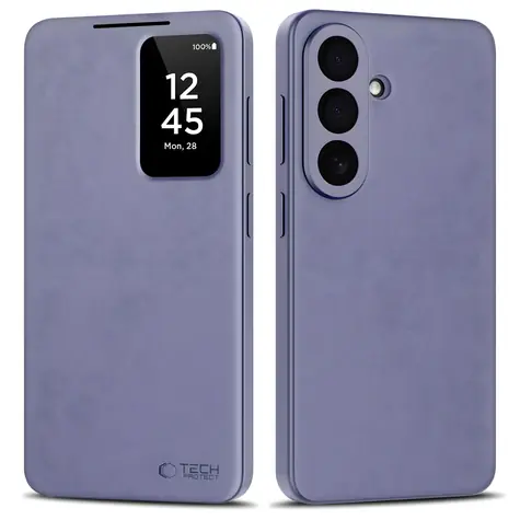 Tech-Protect Smart Wallet fialová / Pouzdro pro Samsung Galaxy S26+ / Peněženka / Okénko na displej