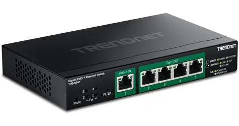 TRENDnet Switch 5-port Gigabit PoE++ / Switch / PoE++ / PoE passthrough / managed