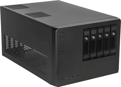 SilverStone SST-CS351B černá / NAS skříň / µATX / 5x 3,5”/2,5” disk / SAS-12G a SATA-6G