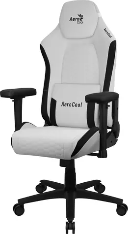 AeroCool Crown Moonstone White / Herní židle / umělá kůže / výška 123-133 cm / otočná kolečka