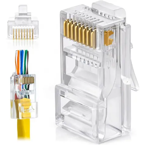 W-Star RJ45EZ / Konektor / UTP Cat5e / Licna, drát / Pozlacený / Pass Through / 10 ks