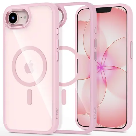 Tech-Protect MagMat průhledná růžová / Pouzdro pro Apple iPhone 16e, 17e / MagSafe