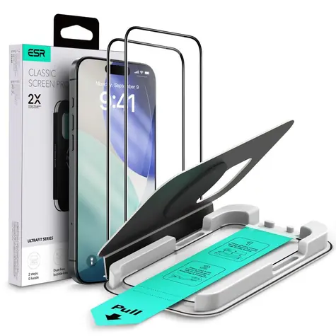 ESR UltraFit / Ochranné sklo / Apple iPhone 16 Pro, 17 / 2 ks / Temperované sklo / Průhledné