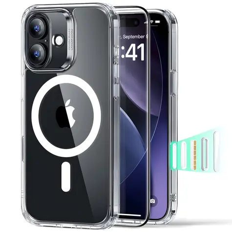 ESR Classic Hybrid MagSafe transparentní / Sada krytu a skla / Apple iPhone 17 / MagSafe