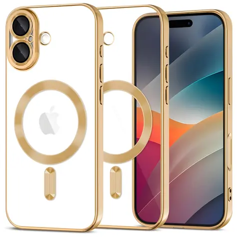 Tech-Protect MagFlex průhledná zlatá / Kryt / Apple iPhone 17 / MagSafe