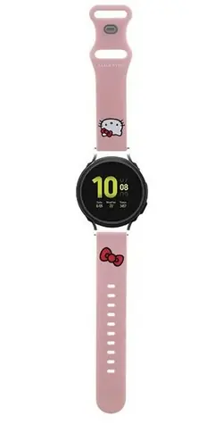 Hello Kitty Silikonový řemínek Kitty Head 22mm růžový / Řemínek / Univerzální / Silikon
