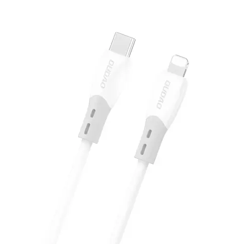Dudao Datový kabel L25SX / USB-C / Lightning 30W / silikonové opletení / 2 m / bílá