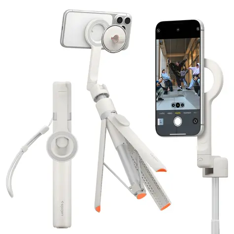Spigen S582W béžová / Selfie tyč / MagFit+ / Bluetooth spoušť / 27,8-166,5 cm