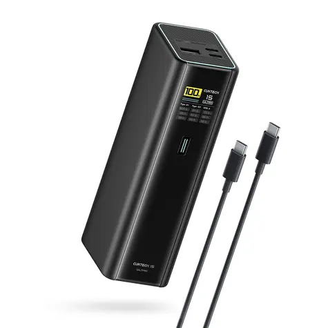 Cuktech PB200U černá / Powerbanka / 210 W / 20000 mAh / 2x USB-C + USB-A / TFT displej